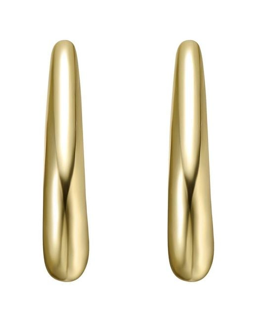 Genevive Jewelry Metallic Rachel Glauber Plated Hoop Earrings