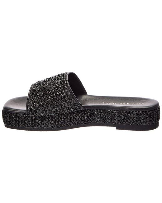 Jack Rogers Black Bay Flatform Raffia Sandal
