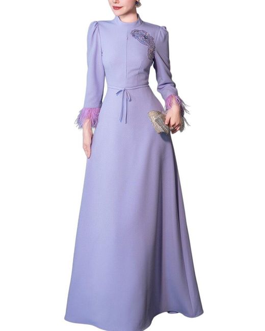 BURRYCO Purple Solid Maxi Dress