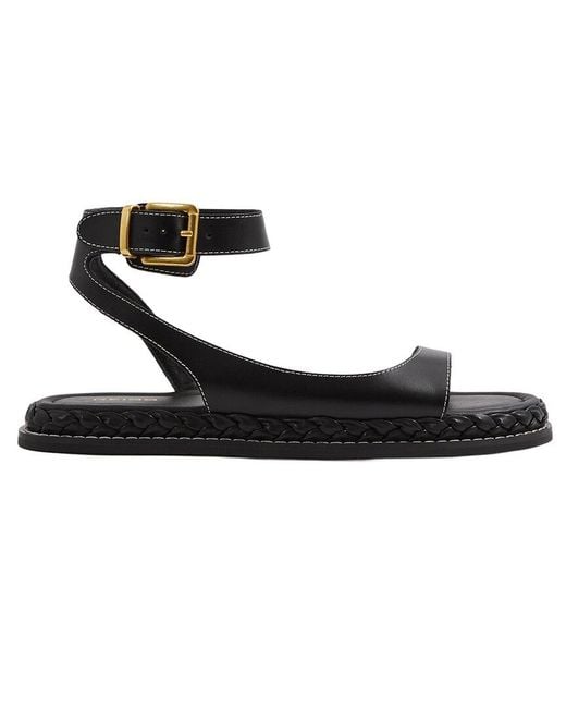 Reiss Black Gabi Leather Sandal