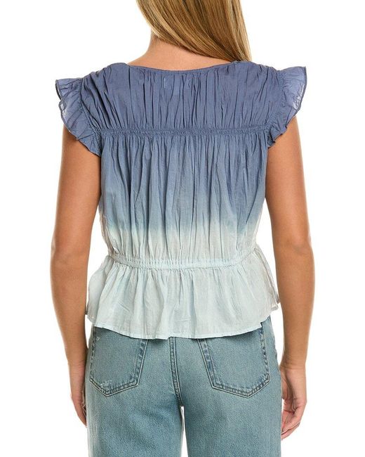 Velvet By Graham & Spencer Blue Kaia Sleeveless Woven Top