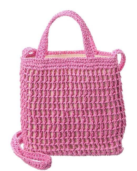 Madewell Pink The Small Transport Straw Crossbody