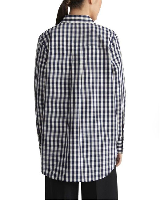 Lafayette 148 New York Blue Button Front Oversized Shirt
