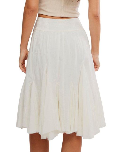 Free People White Frida Godet Skirt