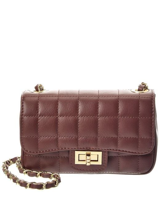 Isabella Rossetti Purple Evelyn Leather Quilted Crossbody