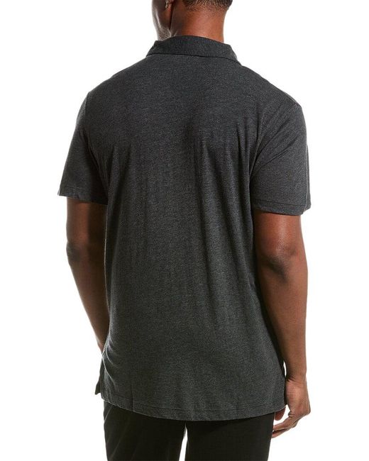 Barefoot Dreams Black Malibu Collection Polo Shirt for men
