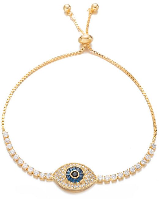 Eye Candy LA Metallic Luxe 18k Plated Cz Adjustable Bracelet