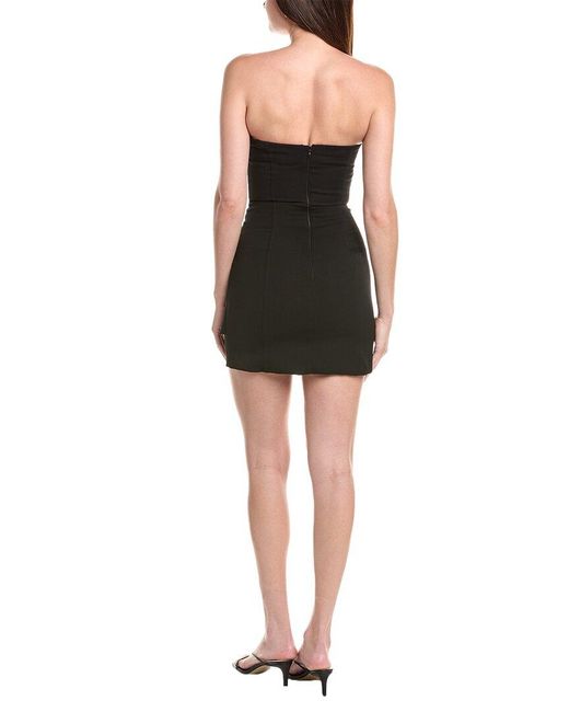 Rare London Black Strapless Button Detail Mini Dress