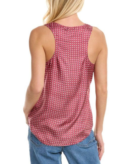Theory Red Racer Silk Tank