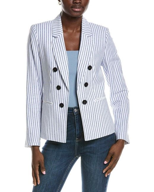 Jones New York Blue Linen-Blend Jacket