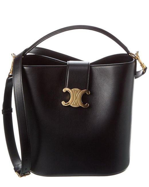 かごバッグ Celine Medium Louise Bucket Bag Celine Louise Medium Leather Bucket Bag in Black | Lyst