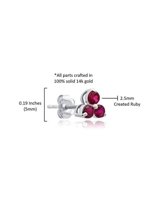 MaxColor Pink 14K 0.35 Ct. Tw. Lab-Grown Ruby Studs