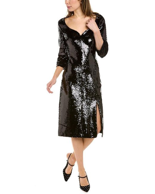 Boss Black Sequin Midi Dress