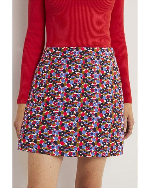 Boden Red Jersey A-line Mini Skirt