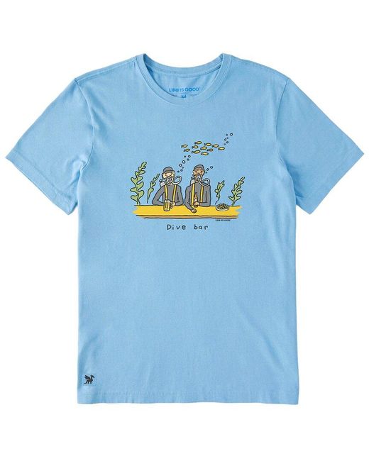 Life Is Good. Blue Crusher Tee for men