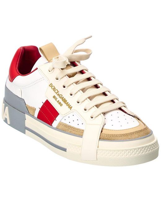Dolce & Gabbana Pink Leather Sneaker for men