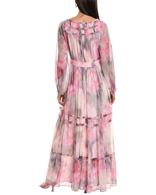 Ted Baker Pink Ruffle Detail Maxi Dress