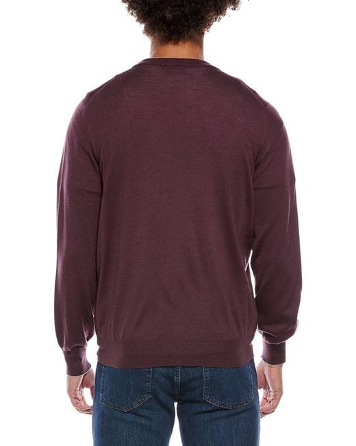 Brunello Cucinelli Purple Cashmere & Wool-Blend Crewneck Sweater for men