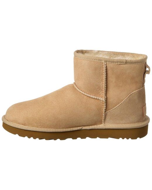 Ugg Natural Classic Mini Ii Suede & Shearling Boot