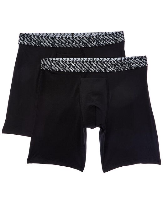 Tommy John Black 2Pk Performance Basics Boxer Brief for men