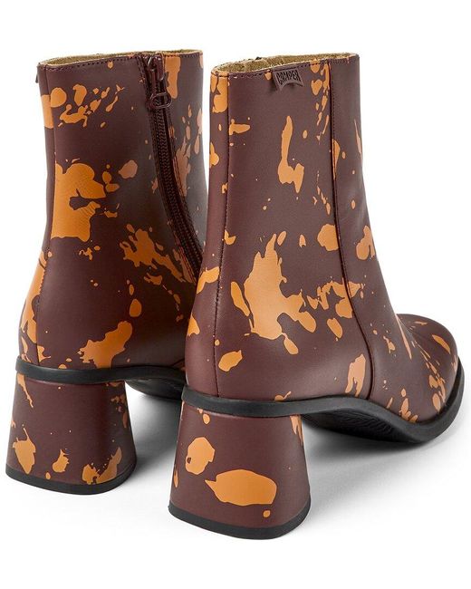 Camper Brown Kiara Leather Zip Bootie