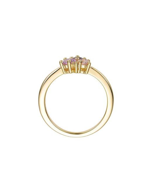 Genevive Jewelry White Rachel Glauber 14K Plated Cz Three Stone Ring