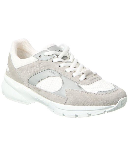 Céline White Cr-03 Suede & Mesh Sneaker