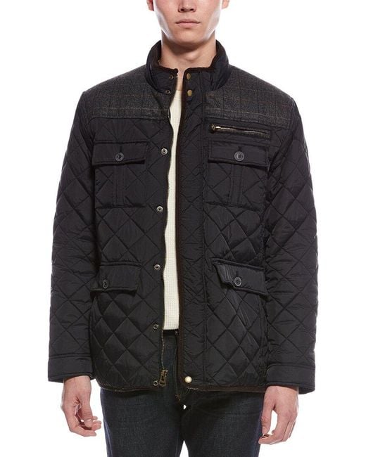 Cole Haan Black Diamond Quilt Wool-Blend Barn Jacket for men