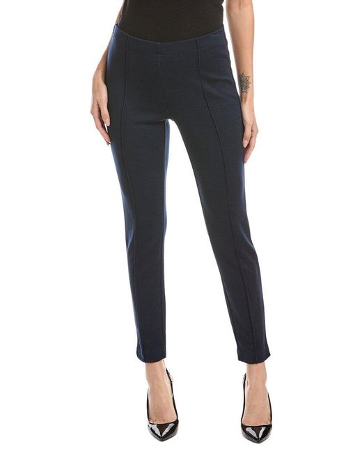 St. John Black Pull-On Wool-Blend Pant