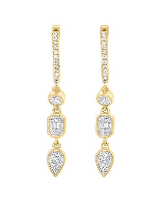 Effy Fine Jewelry Metallic 14K 0.36 Ct. Tw. Diamond Earrings