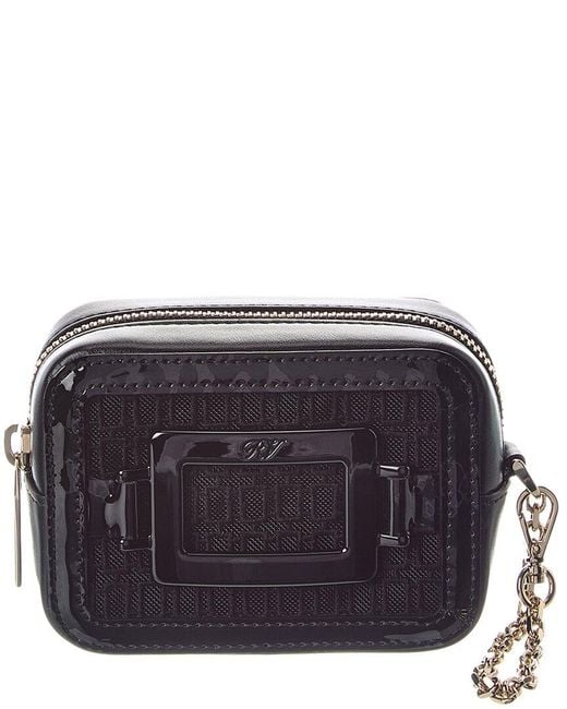 Roger Vivier Black Logo Leather Clutch
