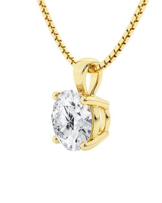Lab Grown Diamonds Metallic 14k 2.50 Ct. Tw. Lab-grown Diamond Pendant Necklace