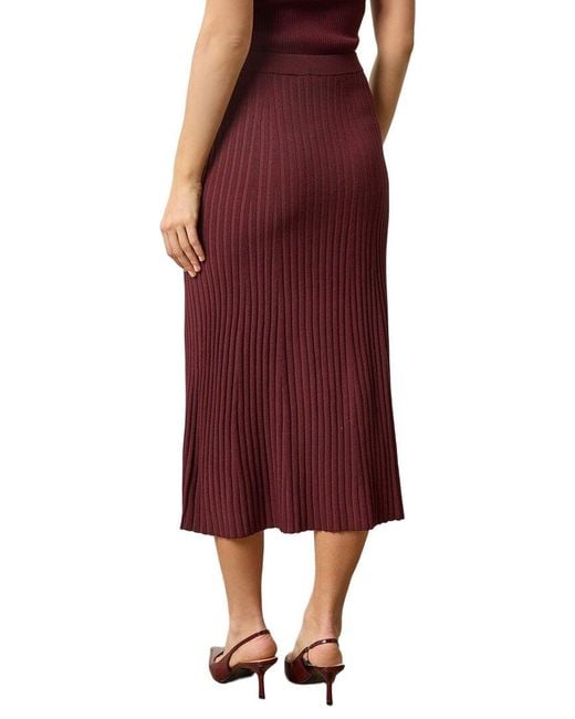 Lilla P Red Straight Rib Skirt