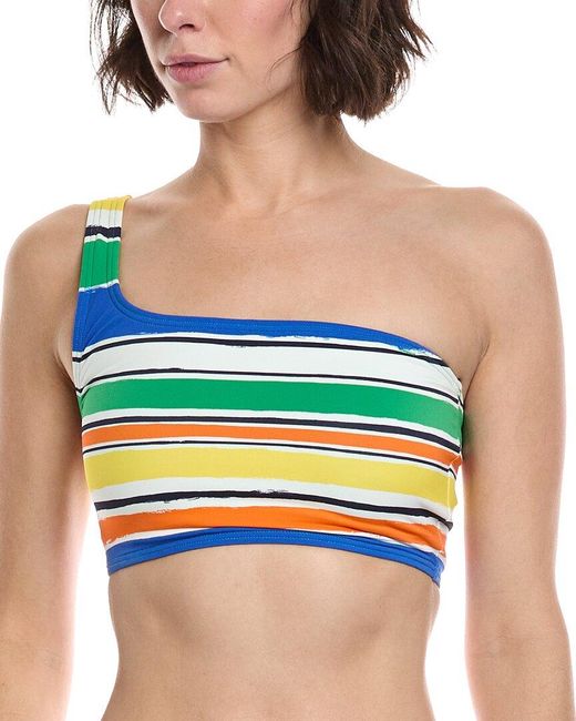 Kate Spade Blue One-Shoulder Bikini Top