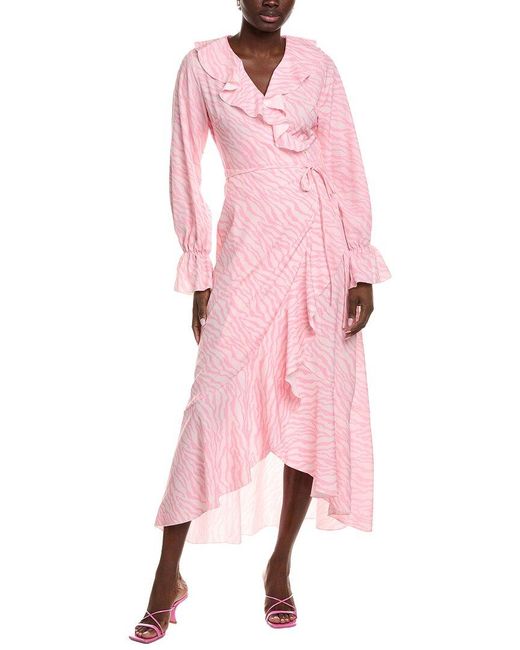 IPPONELLI Pink Ruffle Wrap Dress
