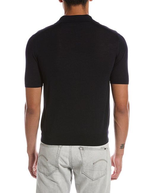 Prada Black Wool Polo Shirt for men