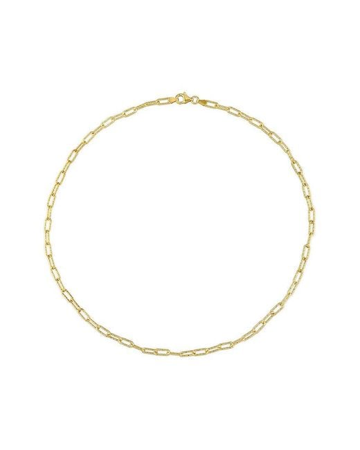 Italian Silver Metallic 18K Over Paperclip Chain Necklace