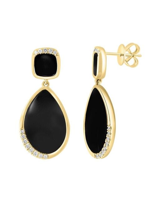 Effy Fine Jewelry Black 14K 8.41 Ct. Tw. Diamond & Onyx Earrings