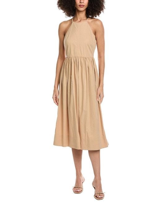 Bella Dahl Women's Natural Fitted Midi Halter Dress