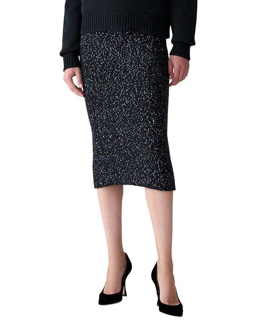 Carolina Herrera Black Wool & Cashmere-Blend Pencil Skirt