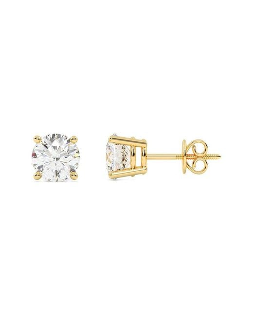 Lab Grown Diamonds Metallic 14K 1.50 Ct. Tw. Lab-Grown Diamond Earrings
