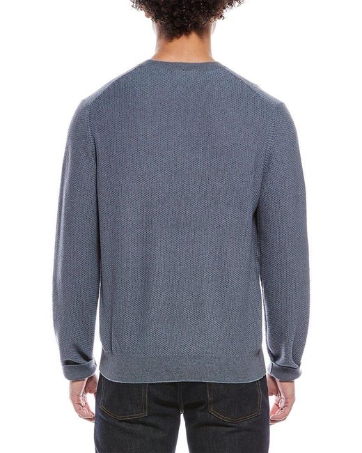 Vince Blue Geo Jacquard Wool & Cashmere Crewneck Sweatshirt for men