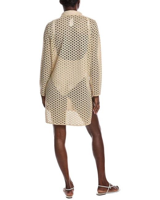 Carmen Marc Valvo Natural Button-Up Shirt