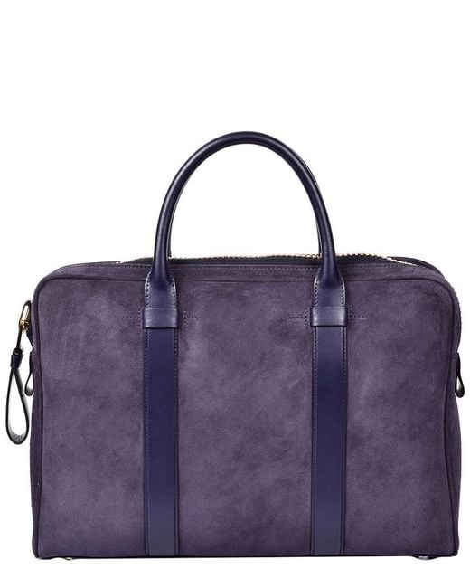 Tom Ford Purple Suede Briefcase for men
