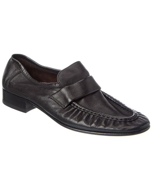 The Row Black Soft Leather Loafer