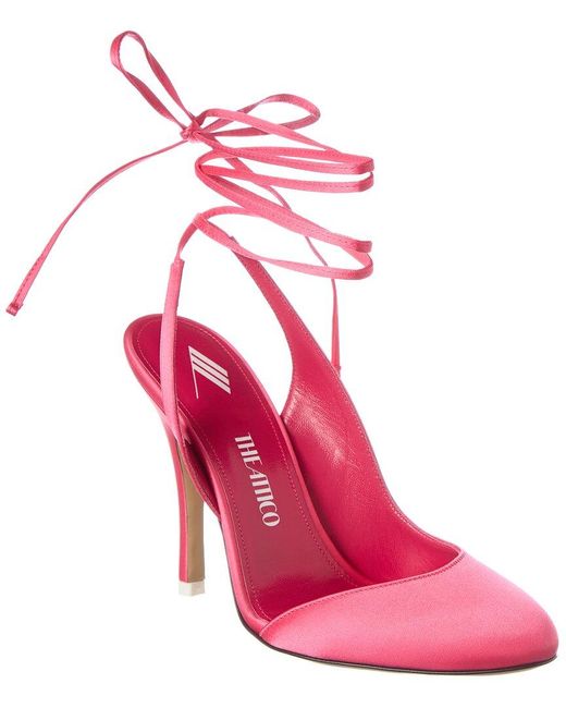 The Attico Pink Carrie Satin Pump