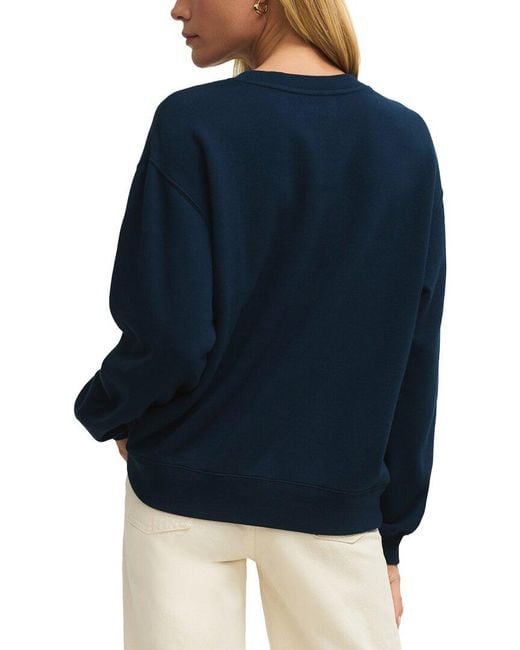 Z Supply Blue Yachty Boyfriend Sweatshirt