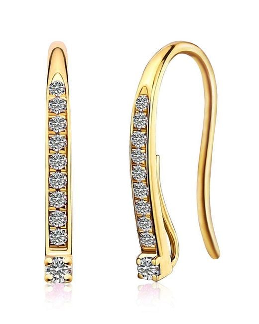 Kai Fine Jewelry Metallic 14K 0.15 Ct. Tw. Diamond Hook Earrings