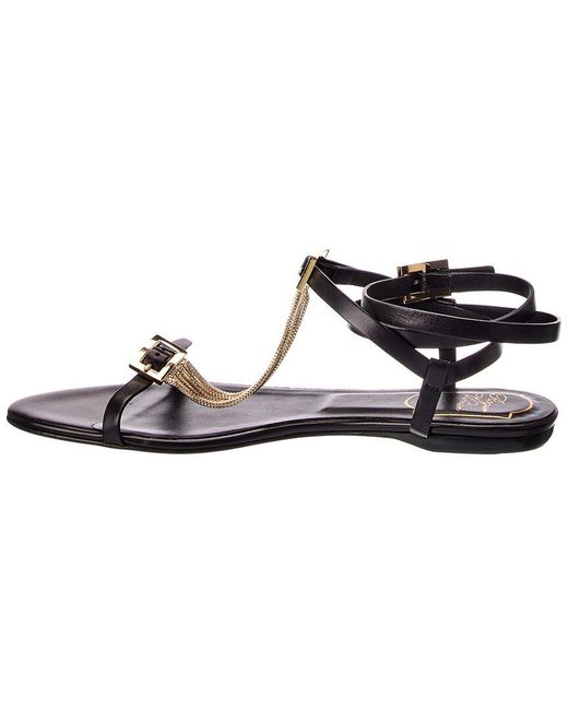 Roger Vivier Black Leather Sandal