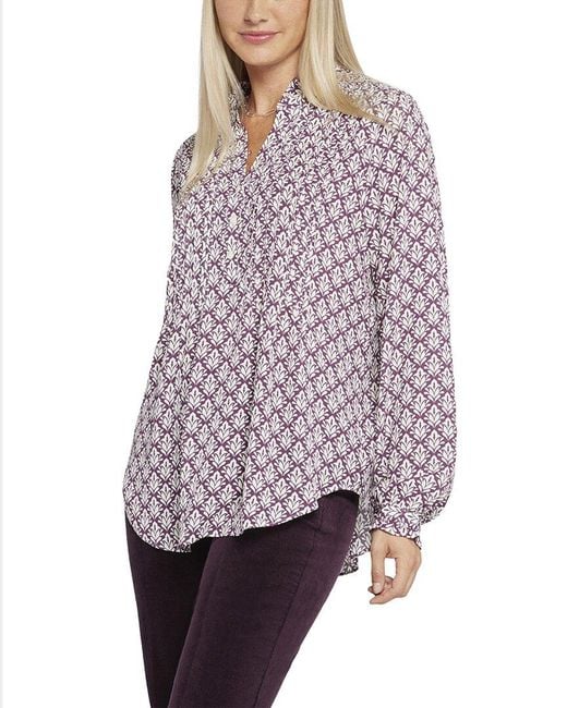 NYDJ Purple Front Blouse